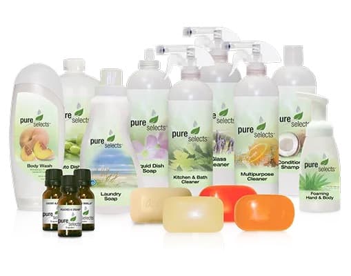 Línea de productos de limpieza orgánicos Pure Selects incluida con el sistema